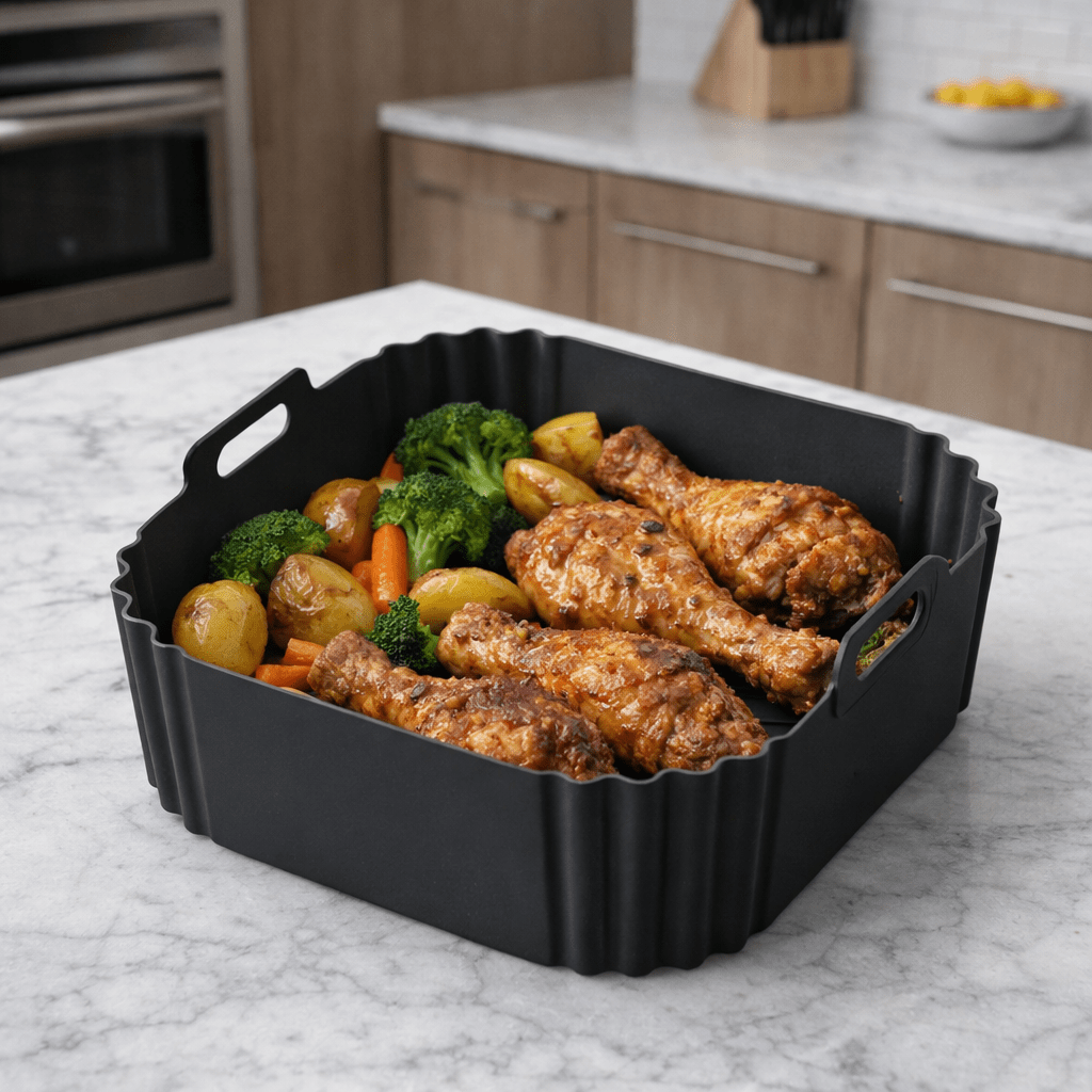 FRYLINER – Inserto in silicone per friggitrice ad aria per una cottura pulita e antiaderente