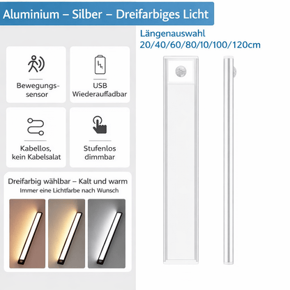 SENSEON – Luce LED ricaricabile per armadietto con sensore di movimento