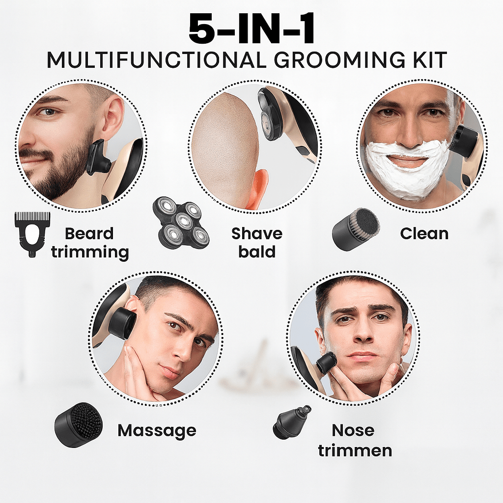 TRIMNOVA – Rasoio Elettrico 5-in-1 per una rasatura liscia e priva di irritazioni