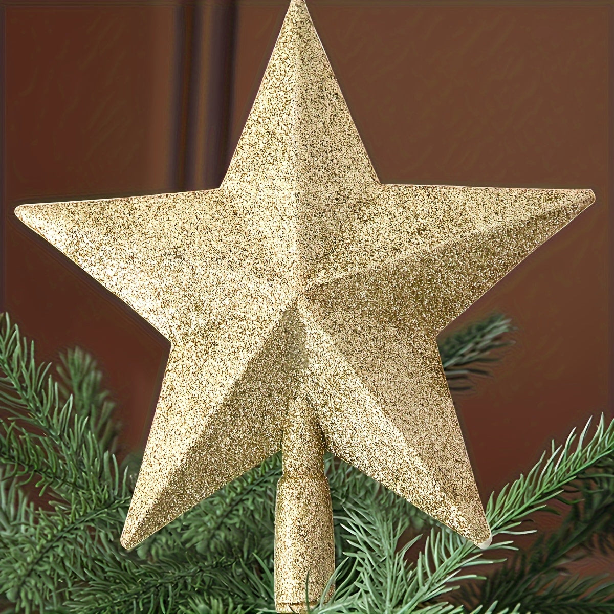 Puntale per Albero di Natale in Plastica – Stella 3D Decorativa per Cima dell’Albero