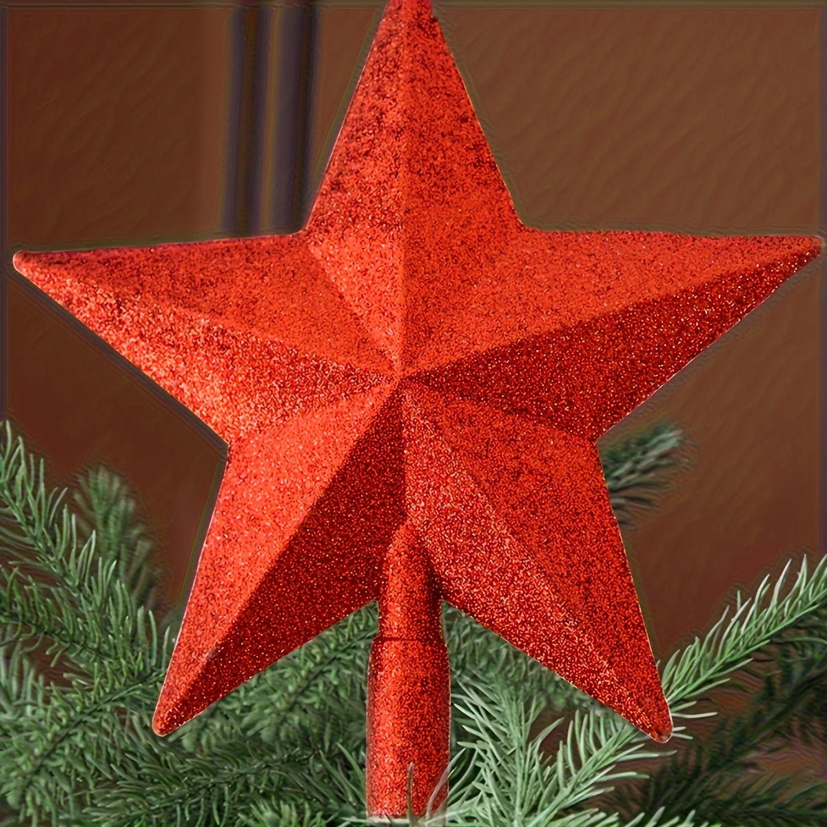 Puntale per Albero di Natale in Plastica – Stella 3D Decorativa per Cima dell’Albero