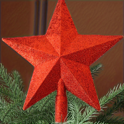 Puntale per Albero di Natale in Plastica – Stella 3D Decorativa per Cima dell’Albero