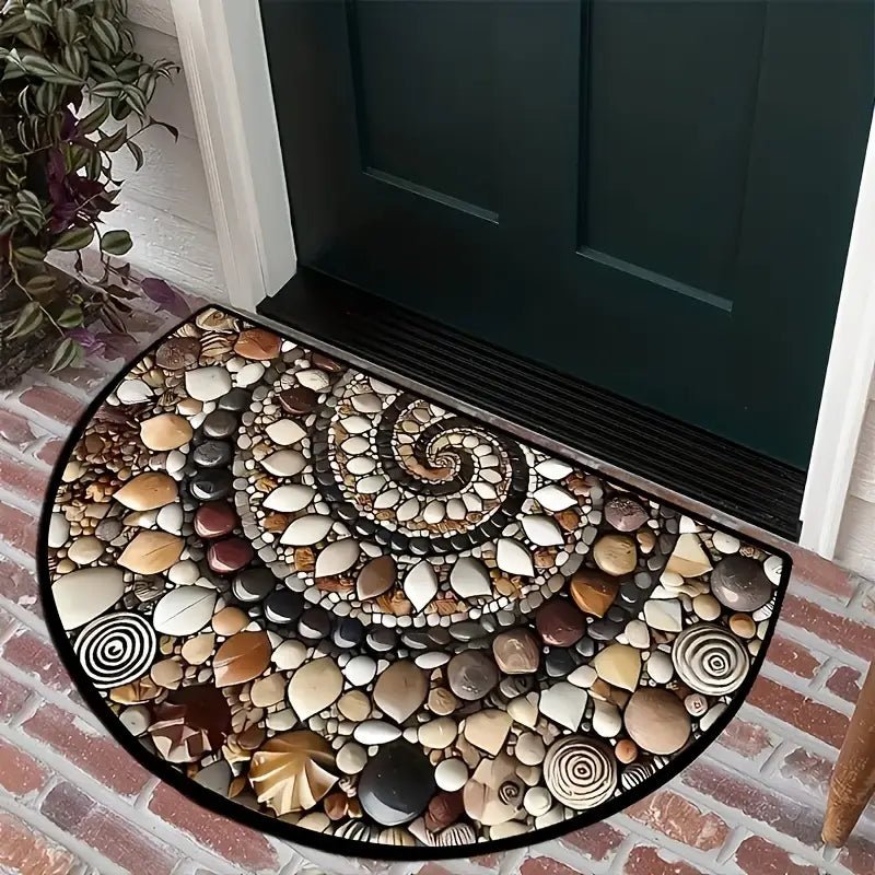 COASTLINEA - Tappetino costiero semicircolare con trama antiscivolo e design a conchiglia