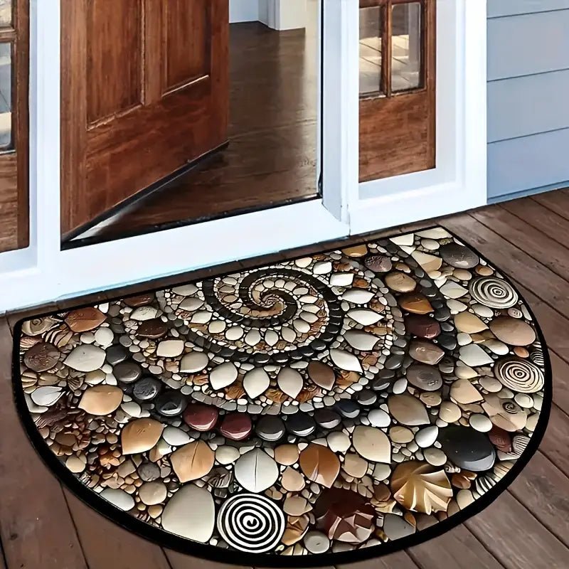 COASTLINEA - Tappetino costiero semicircolare con trama antiscivolo e design a conchiglia