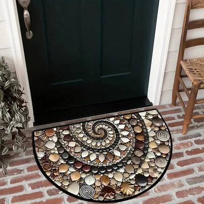 COASTLINEA - Tappetino costiero semicircolare con trama antiscivolo e design a conchiglia
