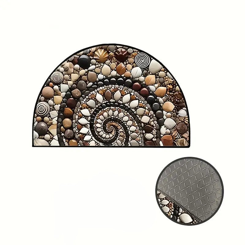 COASTLINEA - Tappetino costiero semicircolare con trama antiscivolo e design a conchiglia