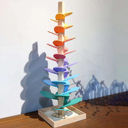 Torre di biglie in legno - giocattolo sensoriale interattivo per lo sviluppo dei bambini