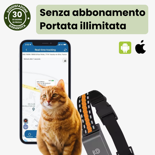 Collare GPS senza Abbonamento – Tracciamento Preciso e Copertura Illimitata