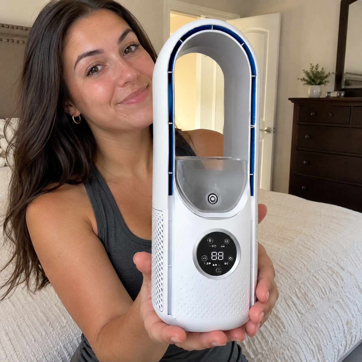 Ventilatore raffreddante senza pale con telecomando