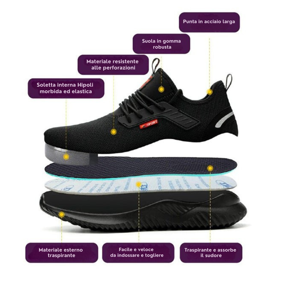 Scarpe di Sicurezza Leggere e Resistenti