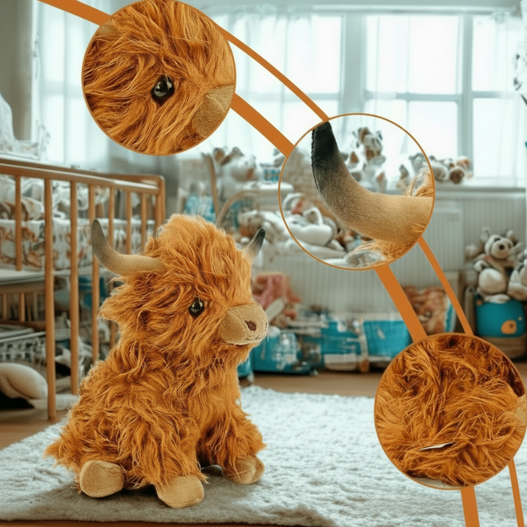 Mucca delle Highlands - Peluche morbido da coccolare per amici coccolosi