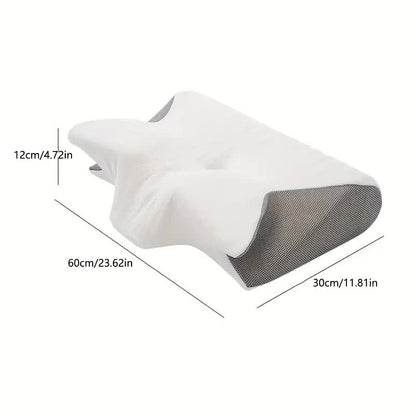 Cuscino cervicale in memory foam a forma di farfalla con braccioli per chi dorme su un fianco o sulla schiena
