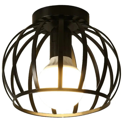 IRONHALO – Lampada da soffitto industriale nera in metallo con un aspetto grezzo