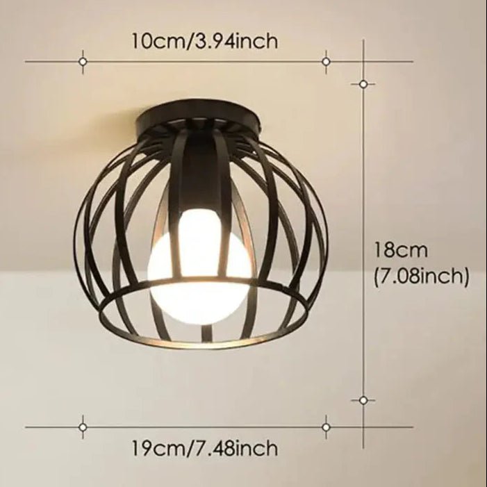 IRONHALO – Lampada da soffitto industriale nera in metallo con un aspetto grezzo