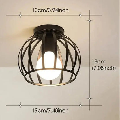 IRONHALO – Lampada da soffitto industriale nera in metallo con un aspetto grezzo