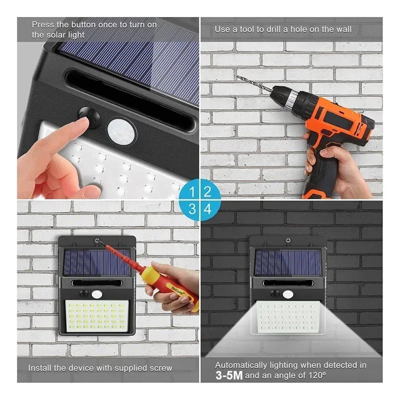 SOLARTRIGGER – Luce solare da parete con sensore di movimento per uso all'aperto