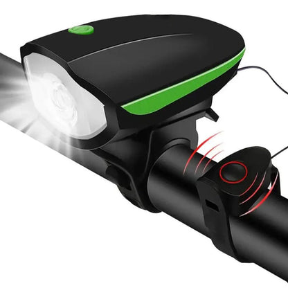 LUCE DI AVVERTENZA – Faro LED ricaricabile 3-in-1 per bicicletta e clacson per una maggiore sicurezza durante la pedalata