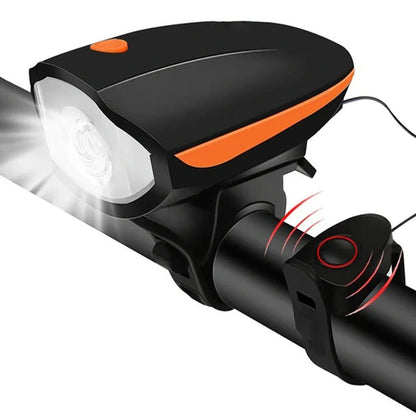 LUCE DI AVVERTENZA – Faro LED ricaricabile 3-in-1 per bicicletta e clacson per una maggiore sicurezza durante la pedalata