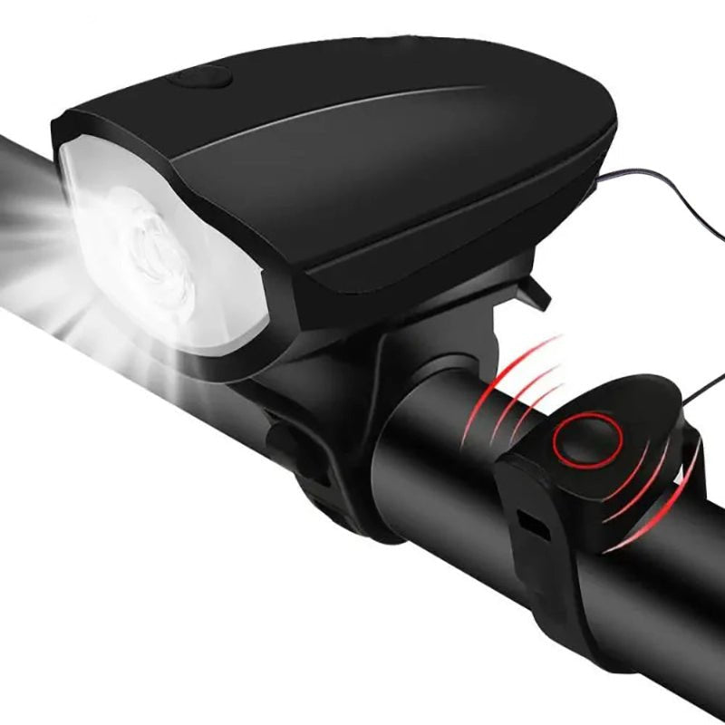 LUCE DI AVVERTENZA – Faro LED ricaricabile 3-in-1 per bicicletta e clacson per una maggiore sicurezza durante la pedalata