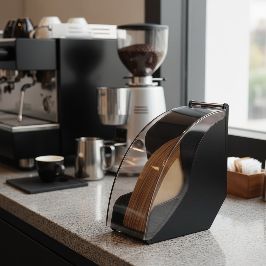 BARISTYLE – Porta-filtro moderno per caffè per pour-over con coperchio in acrilico
