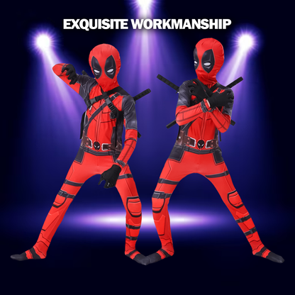 Costume di Deadpool per bambini – Tuta da cosplay per bambini – Costume per la festa del Giorno del Bambino (ispirato alla serie Marvel)