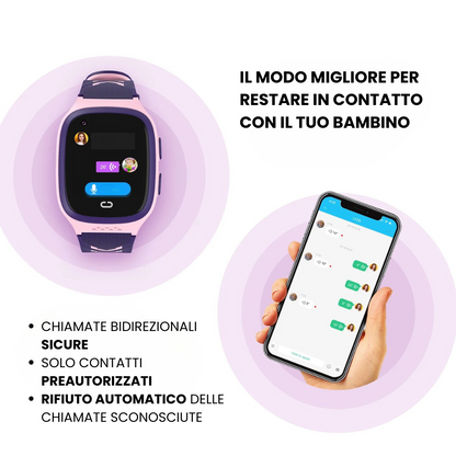 Orologio GPS Bambini senza Abbonamento con Chiamate e Zona Sicura – Rassivo™