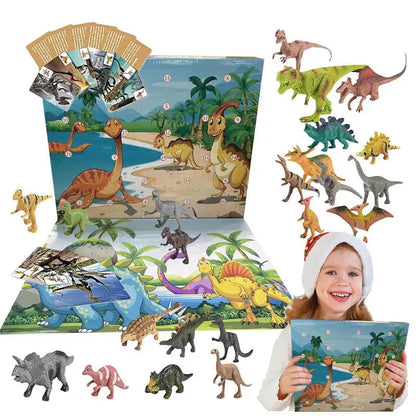 DinoDelight | Calendario dell'Avvento colorato a tema dinosauri per bambini con sorprese quotidiane