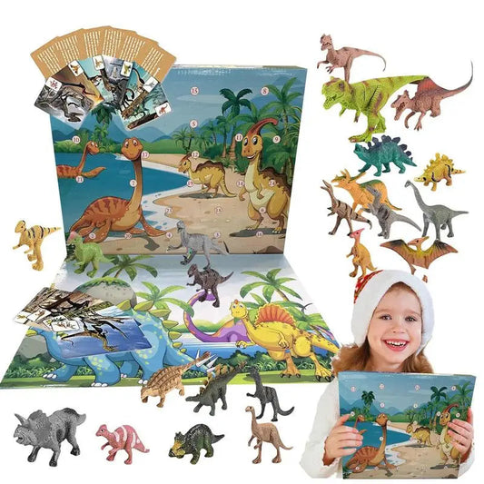 DinoDelight | Calendario dell'Avvento colorato a tema dinosauri per bambini con sorprese quotidiane