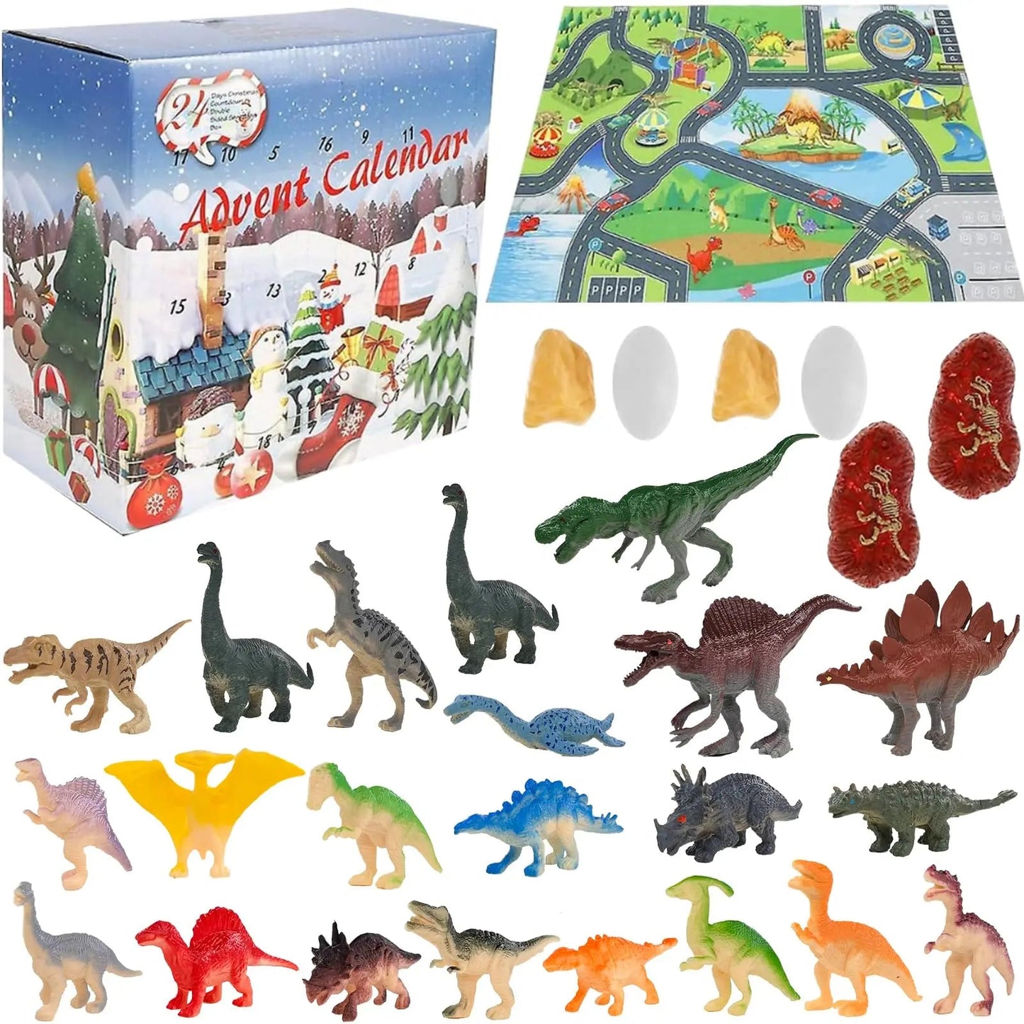DinoQuest | Calendario dell'Avvento educativo sui dinosauri con 28 personaggi realistici