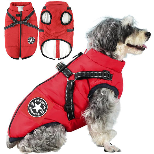 Giacca Invernale per Cani 3-in-1 | Calda, Impermeabile, Antivento con Pettorina Integrata