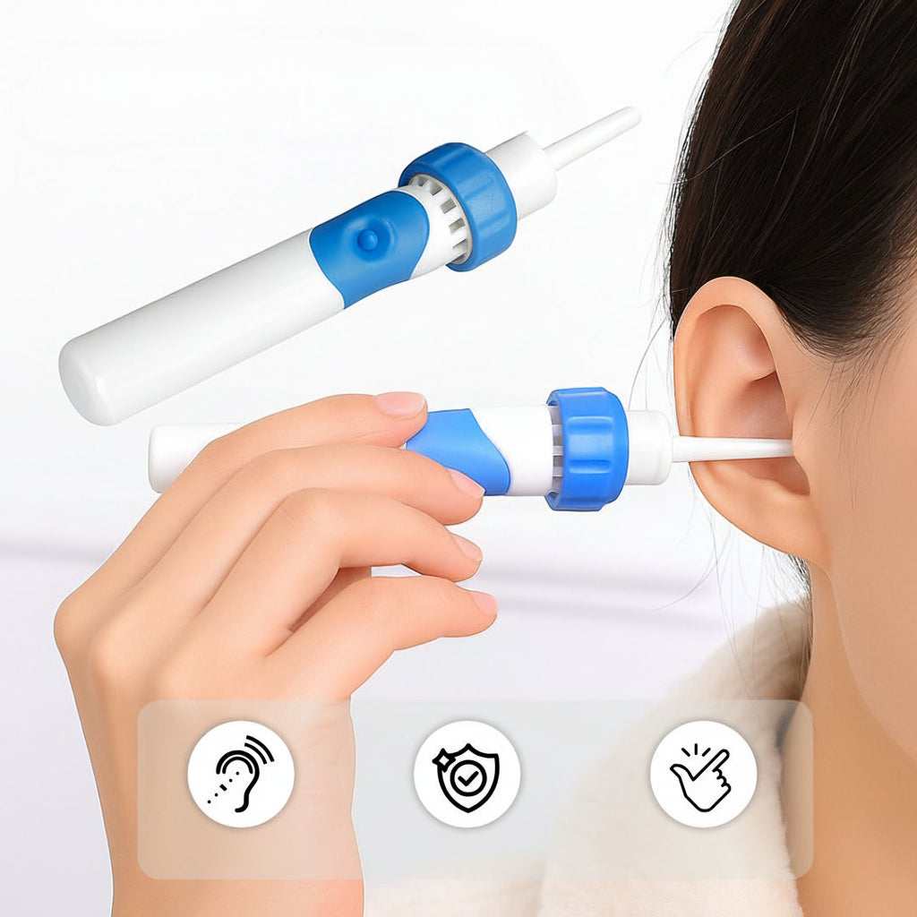 Pulitore per orecchie con aspirazione elettrica, punta in silicone, strumento delicato per rimuovere il cerume