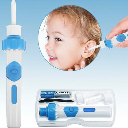 Pulitore per orecchie con aspirazione elettrica, punta in silicone, strumento delicato per rimuovere il cerume