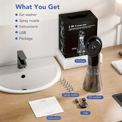 Estrattore elettrico di cerume, pulitore ricaricabile USB e sistema ad acqua