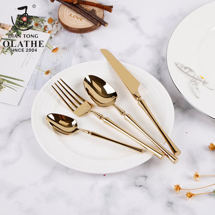 MEALORA – Set di posate in acciaio inossidabile da 24 pezzi, semplice, per uso quotidiano