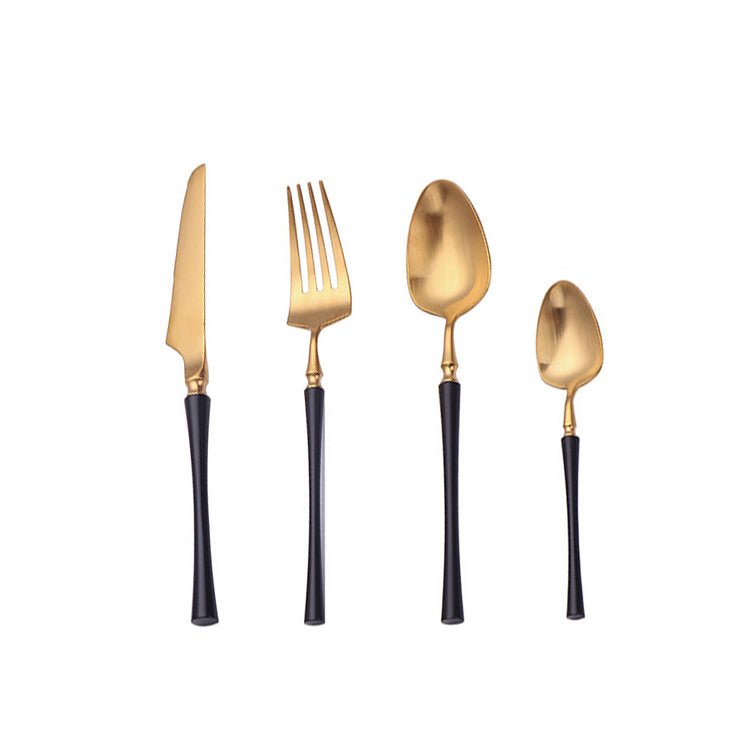MEALORA – Set di posate in acciaio inossidabile da 24 pezzi, semplice, per uso quotidiano