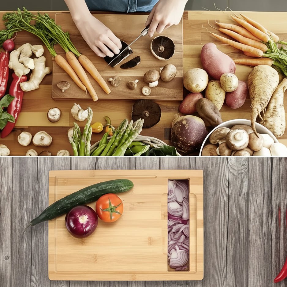 SLICEECO – Tagliere ecologico in bambù con lame intercambiabili e ciotole di conservazione