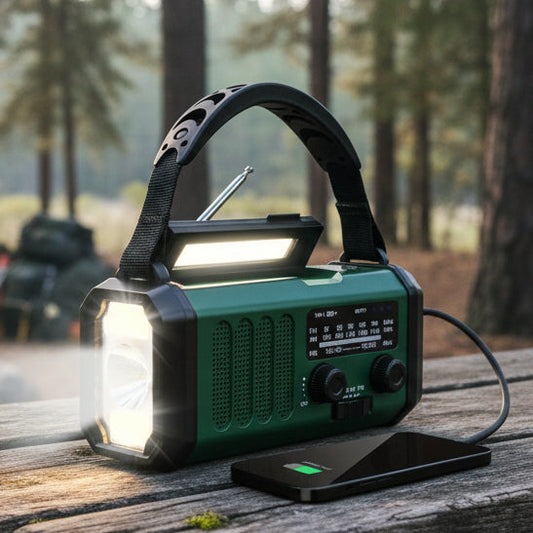 EcoPower Radio di Emergenza – radio di emergenza tutto-in-uno con torcia e funzione di ricarica USB