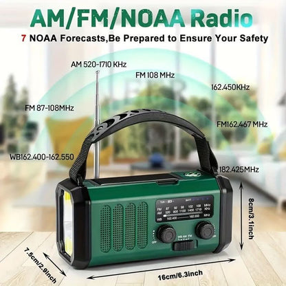 EcoPower Radio di Emergenza – radio di emergenza tutto-in-uno con torcia e funzione di ricarica USB
