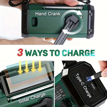 EcoPower Radio di Emergenza – radio di emergenza tutto-in-uno con torcia e funzione di ricarica USB