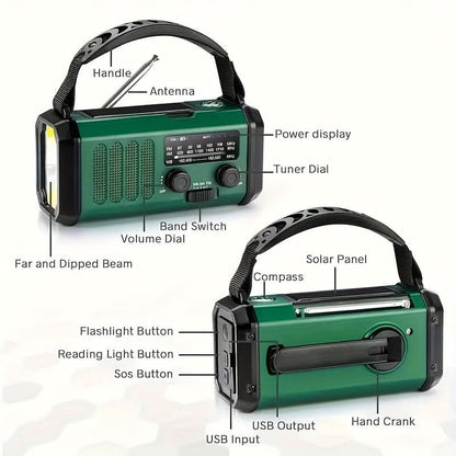 EcoPower Radio di Emergenza – radio di emergenza tutto-in-uno con torcia e funzione di ricarica USB