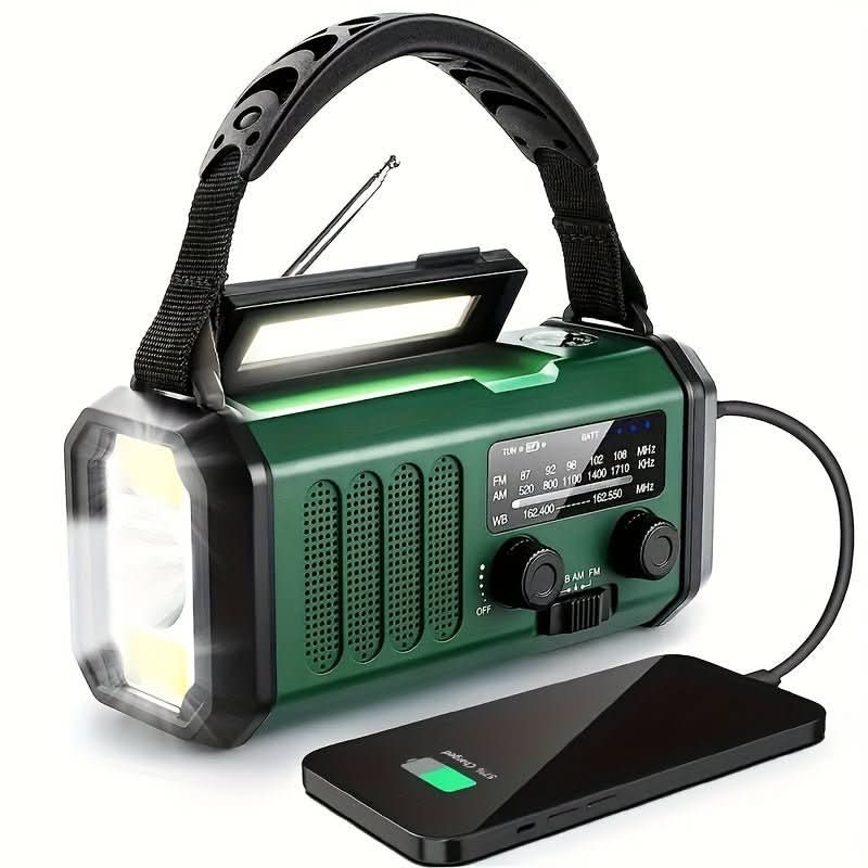 EcoPower Radio di Emergenza – radio di emergenza tutto-in-uno con torcia e funzione di ricarica USB