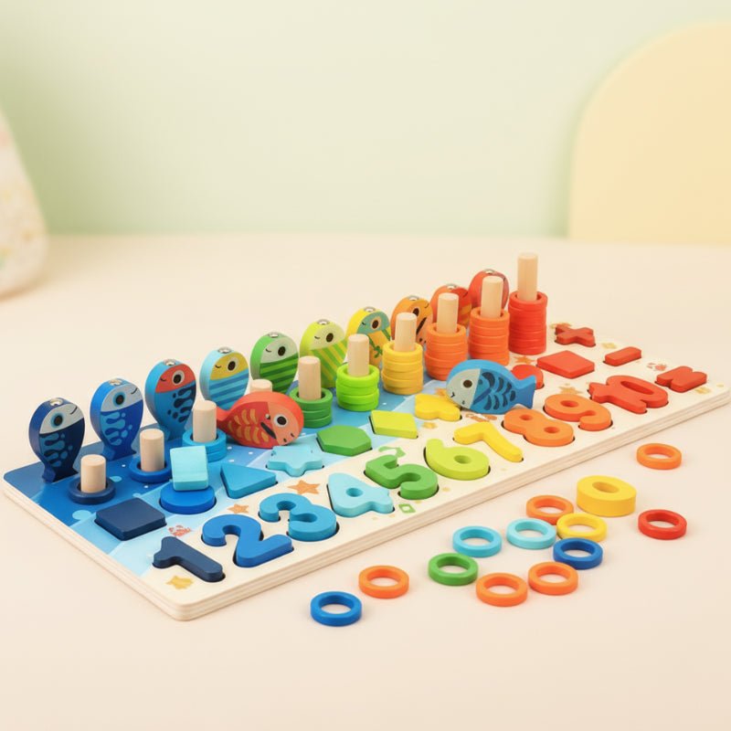 SMARTFISH – Tavola puzzle educativa Montessori per contare e abbinare