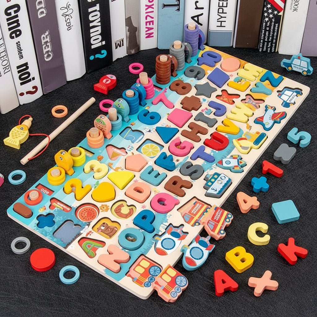SMARTFISH – Tavola puzzle educativa Montessori per contare e abbinare