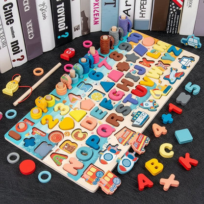 SMARTFISH – Tavola puzzle educativa Montessori per contare e abbinare