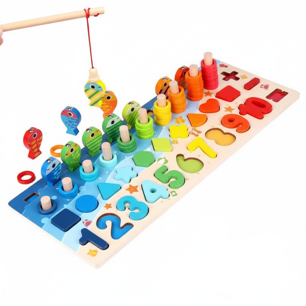 SMARTFISH – Tavola puzzle educativa Montessori per contare e abbinare