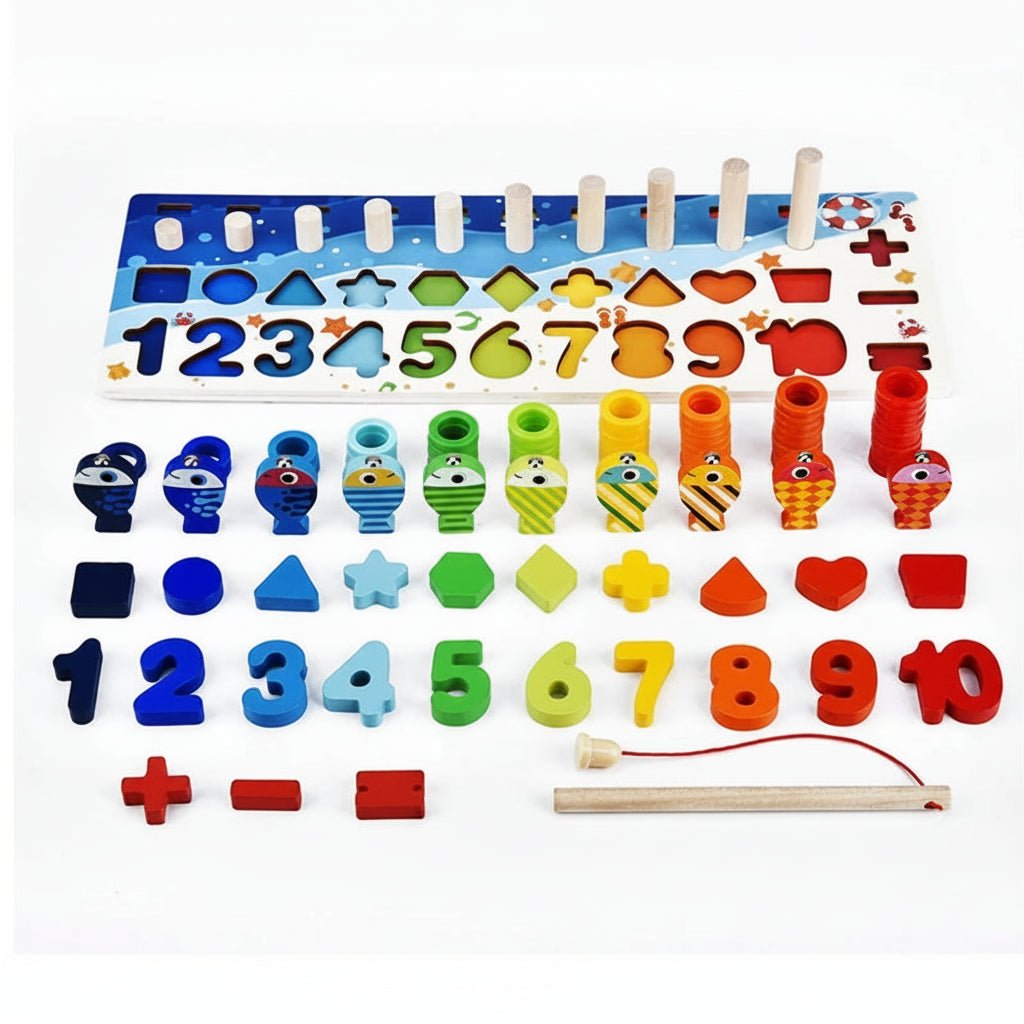 SMARTFISH – Tavola puzzle educativa Montessori per contare e abbinare