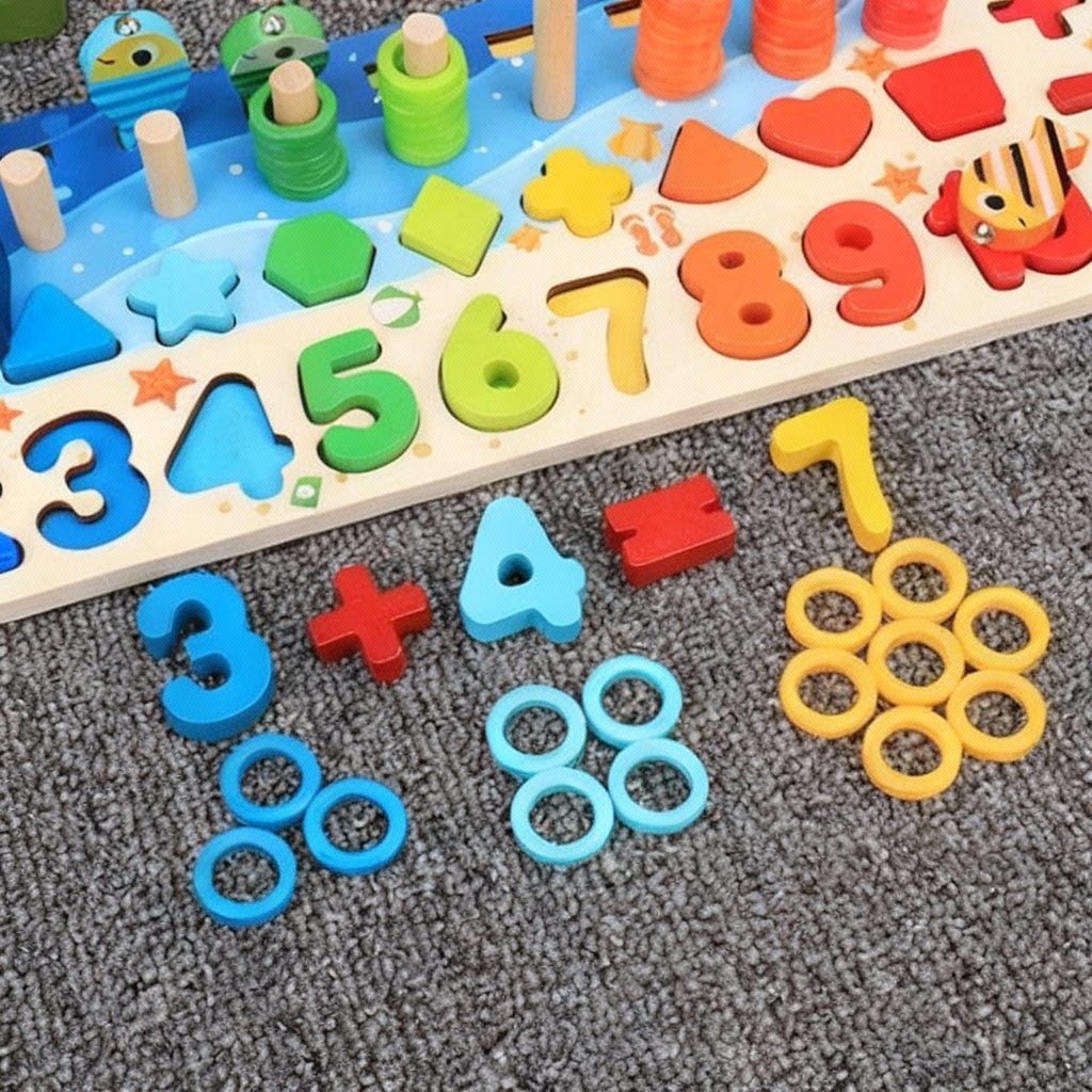 SMARTFISH – Tavola puzzle educativa Montessori per contare e abbinare