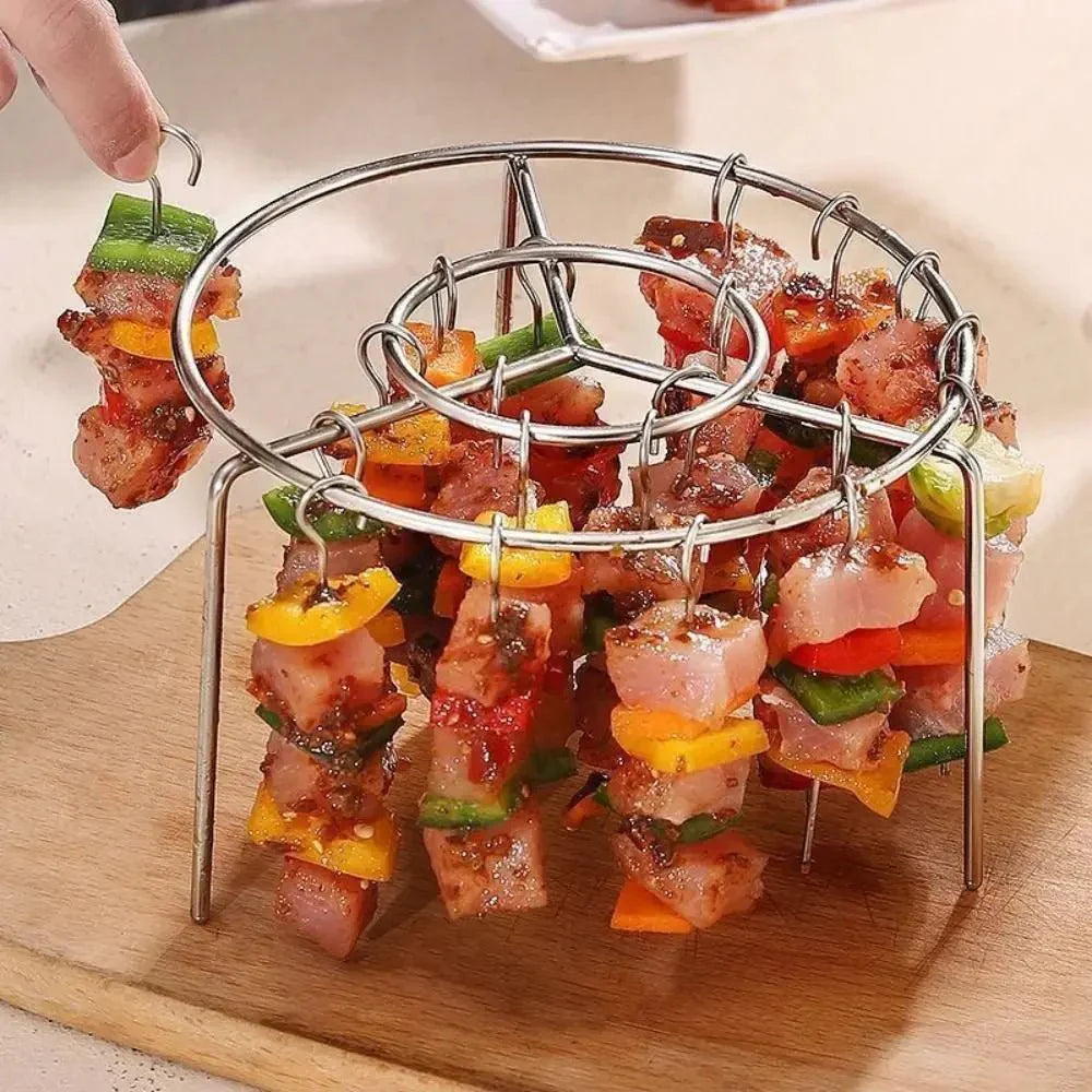 AIRSKEWER – Griglia in acciaio inossidabile per friggitrice ad aria con porta-spiedini