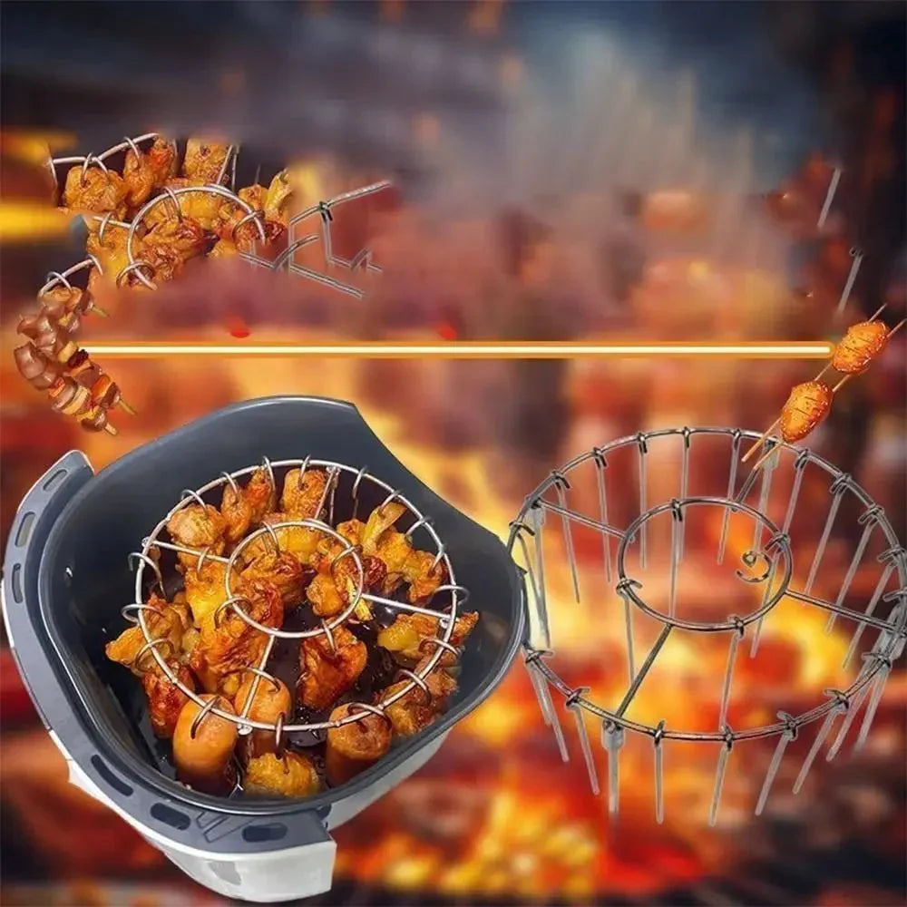 GRILLVERT – Griglia in acciaio inossidabile per grigliatura verticale con porta-spiedini