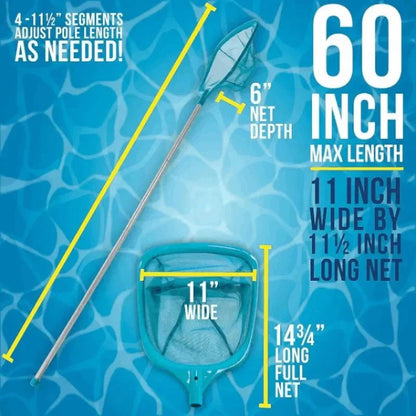 CLEANSKIM – Set di skimmer per foglie da piscina per una pulizia accurata e senza sforzo